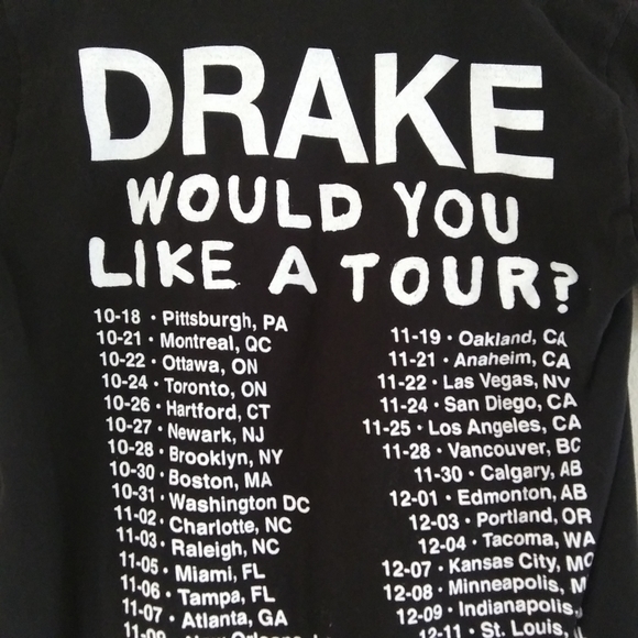 DRAKE - WOULD YOU LIKE A TOUR? 2013 TShirt Women's S Black Band Tour Tee - Picture 9 of 12